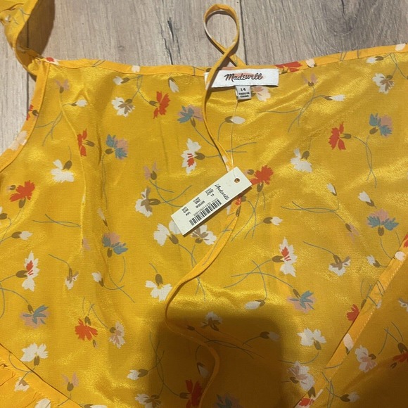 MADEWELL SIZE 14 Silk Wrap Cami Top in Painted Carnations J2992‎ - Picture 3 of 5